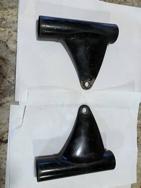 44034-042 Kawasaki Set Of 2 H1 500 Kh500 Fork Ears Headlight Mount Brackets Pair Black