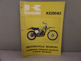 99997-876-01 Kawasaki Motorcycle Combined Owners And Shop Manual 1976 Kx250-a3
