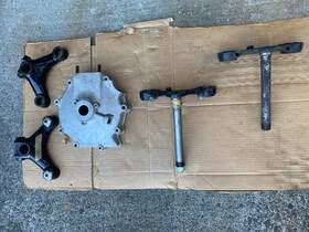 021748 Matchless Lot Of 1950s 1960s Ajs Parts - G80 Case Triple Trees Upper Fork Yoke
