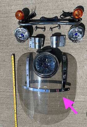 Kba39715 National Cycle 1996-2008 Kawasaki Vulcan 1500 Classic Windshield Headlight Blinker Wind Screen