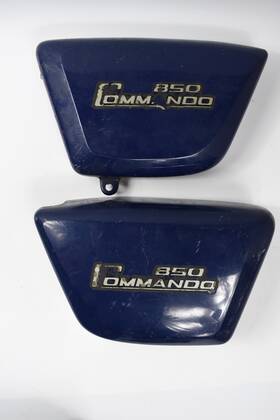 06-3176 Norton Original 850 Commando Interstate Side Cover Set 06-3176/7 Fiberglass Blue
