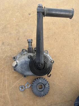 Original Knucklehead 1946 47 Harley 1946-47 Transmission Kicker Cover Arm Gear