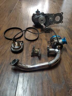 300377 Porshe 1967-1968 Porsche Mini Bike Supercharger Boost Kit Pulleys Belts And Gauge