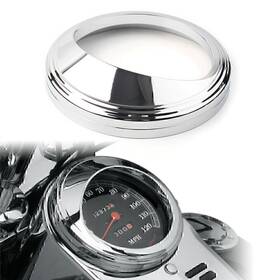 Runx 550722149025 Aluminum Bezel Chrome Trim Ring Visor Cover For Harley With 5 Inch Speedometer
