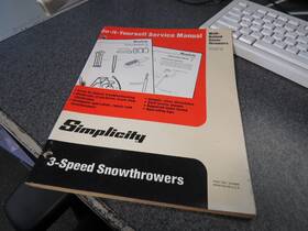 1678586 Simplicity Do It Yourself Service Manual Walk Behind Snow Thrower