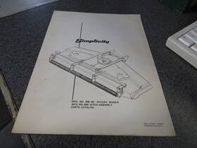 178088 Simplicity Factory Parts Catalog 60 Inch Rotary Mower Ser. Form