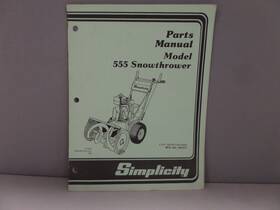 Tp-1097 Simplicity Parts Manual Model 555 Snowthrower 5hp