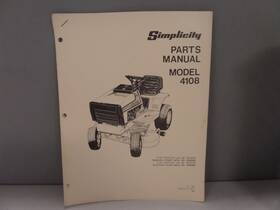 Tp-388 Simplicity Parts Manual 4108 Model 8hp Tractor With 36ftft Mower