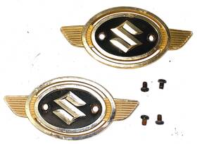 68115-25000-000 Suzuki 1971 Ts90 Ts 90 Honcho Fuel Tank Badges Emblem Screws Vintage Oem 1970 72