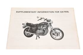 99016-45220-03a Suzuki Oem Gs750l Supplementary Manual Qty 1