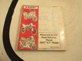 99923-32007 Suzuki 2007 Oem Motorcycle And Atv Ready Reference Manual K7 Models/