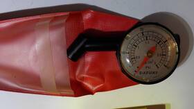 Pl1237-36 Suzuki Vintage Motorcycle Tire Pressure Gauge And Pouch Bag Oem Gs1100 Gs1000 Gsx