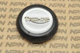 83-4776 Triumph Gas Tank Top Badge 750 Tr7 T140 Bonneville Tiger Silver With Rubber Mount