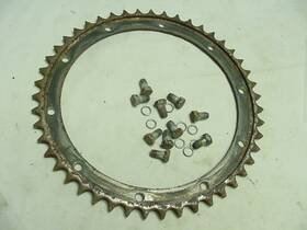 68-6120 Triumph Bsa A65 A50 Rear Sprocket And Bolts With Washers 47 Tooth 530 Chain Good Used Pt #68