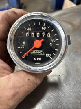 774w Vdo 20/109/12 Vtg Triumph Wilmac Speedometer 00/109/176 1.17 100 Mph 2.5 Inch