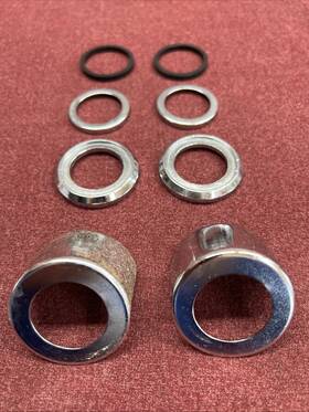 248-23122-01-00 Yamaha Oem 1974 1975 Dt175 Dt125 Fork Outer Covers And Trim Ring Guides - Chrome