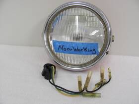 261-84330-60-71 Yamaha 1972 At2 125cc Headlight Bucket With Non-working Light Rim And Socket Cord