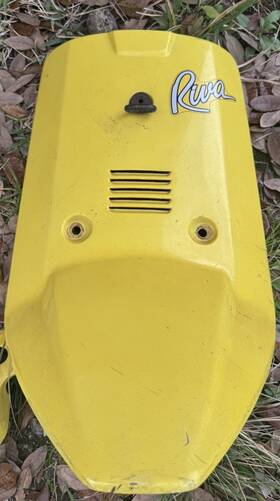 27v-21511-00-al Yamaha Jog 27v / Ce50 Oem Yellow Front Plastic Fairing Cover Panel Vintage