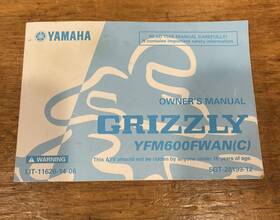 Lit-11626-14-06 Yamaha New Genuine Owners Manual Book 2001 Grizzly 600 Yfm600fwan C