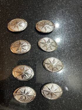 Str-4nk78-10 Yamaha Royal Star Conchos 8 Piece Set