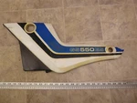 1986 Suzuki GS550ES S936-1) White Blue Left Side Cover Panel. Fixed Price $32.99.
