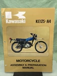 Genuine Kawasaki 99931-523-01 KE125-A4 Motorcycle Assy And Prep Manual 1976. Fixed Price $26.50.