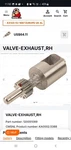 1987 Kawasaki Kx 125 E1 Exhaust Power Valve Part Number 12005-1089 New Nos. Fixed Price $133.11.