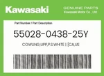 Kawasaki Genuine Cowling,upp,p.s.white Ca,us 55028-0438-25Y. Fixed Price $627.54.