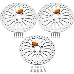3PCS 11.8" For Harley 2008-2013 Chrome Brake Rotors 2*FRONT +1*REAR Polished. Fixed Price $179.99.