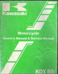 1989 Kawasaki KDX80-C4 Motorcycle Owner & Service Manual 99920-1373-01 MN2917. Fixed Price $14.95.