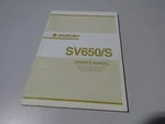 Suzuki Factory Owners Manual 2003 SV650/S K3 99011-17G50-03A. Fixed Price $24.29.