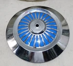 Vespa Wheel 10" Vigano Chrome Spare Cover Trim Blue Nos. Fixed Price $150.00.