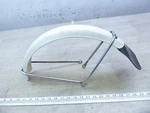 1979 Honda NA50 Express Ii H1142) White Front Fender Guard Cover With Brackets. Fixed Price $58.75.