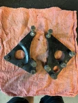 Triumph 750-650 T120 Rear Engine Plate Set Part # 83-3023 / 83-3024. Fixed Price $29.99.