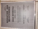 Indian Motorcycle Operation And Maintenance 340-B Chief. Fixed Price $30.00.