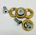 Chrome Brass Softail Recessed Flat Side Gas Tank Mount Harley Fuel Split Bob. Fixed Price $16.00.