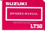 Suzuki 1986 Model LT50 Owner's Manual Part No. 99011-04233-03A. Fixed Price $30.00.