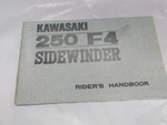 Kawasaki F4 Sidewinder Owners Manual. Fixed Price $17.86.