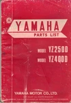 Yamaha YZ250 D,YZ400 D,motocross 1977 Original Factory Parts List,catalogue. Fixed Price $46.95.
