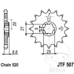 Jt Sprockets Coarse Gear Transmission Pinion 14T 520 6 21/25. Fixed Price $36.70.