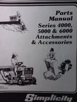 Simplicity 4000 5000 6000 Series Lawn Tractor Implement Attachment Parts Manual. Fixed Price $58.99.