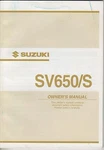2003 Suzuki Motorcycle SV650/S P/n 99011-17G50-03A Owners Manual (364). Fixed Price $26.98.