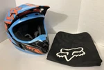 Fox V1 Falcon Helmet Youth Medium Black/orange With Bag Excelent Condition. Fixed Price $99.96.