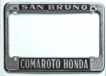 San Bruno Comaroto Honda Motorcyle License Plate Frame, California, Used. Fixed Price $100.00.