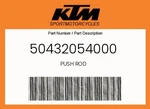 Ktm Genuine Push Rod - 50432054000. Fixed Price $17.13.