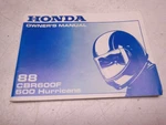 Motorcycle Owners Manual 1988 Honda Hurricane P/n 31MN4610. Fixed Price $49.99.