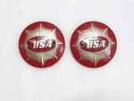 Bsa Gold Star Pair Petrol Tank Badges Red 4" 65-8228 65-8193 #V52. Fixed Price $69.29.