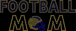 Rhinestone Bling Sparkle Iron Transfer Diy Football Mom Helmet Blue. Fixed Price $15.95.