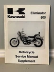 Kawasaki 1995/96 Eliminator ZL600-B1/2 Service Man Supplement 99924-1185-52. Fixed Price $35.00.