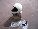 Vintage Buco Fiberglass White Small Full Face Motorcycle Racing Helmet 1794-1-7. Fixed Price $179.99.